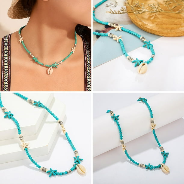 Women Fashion Shell Pearl Necklace Beach Cowrie Chain Pendant Multilayer Choker Women Fashion Shell Pearl Necklace Beach Cowrie Chain Pendant Multilayer Choker